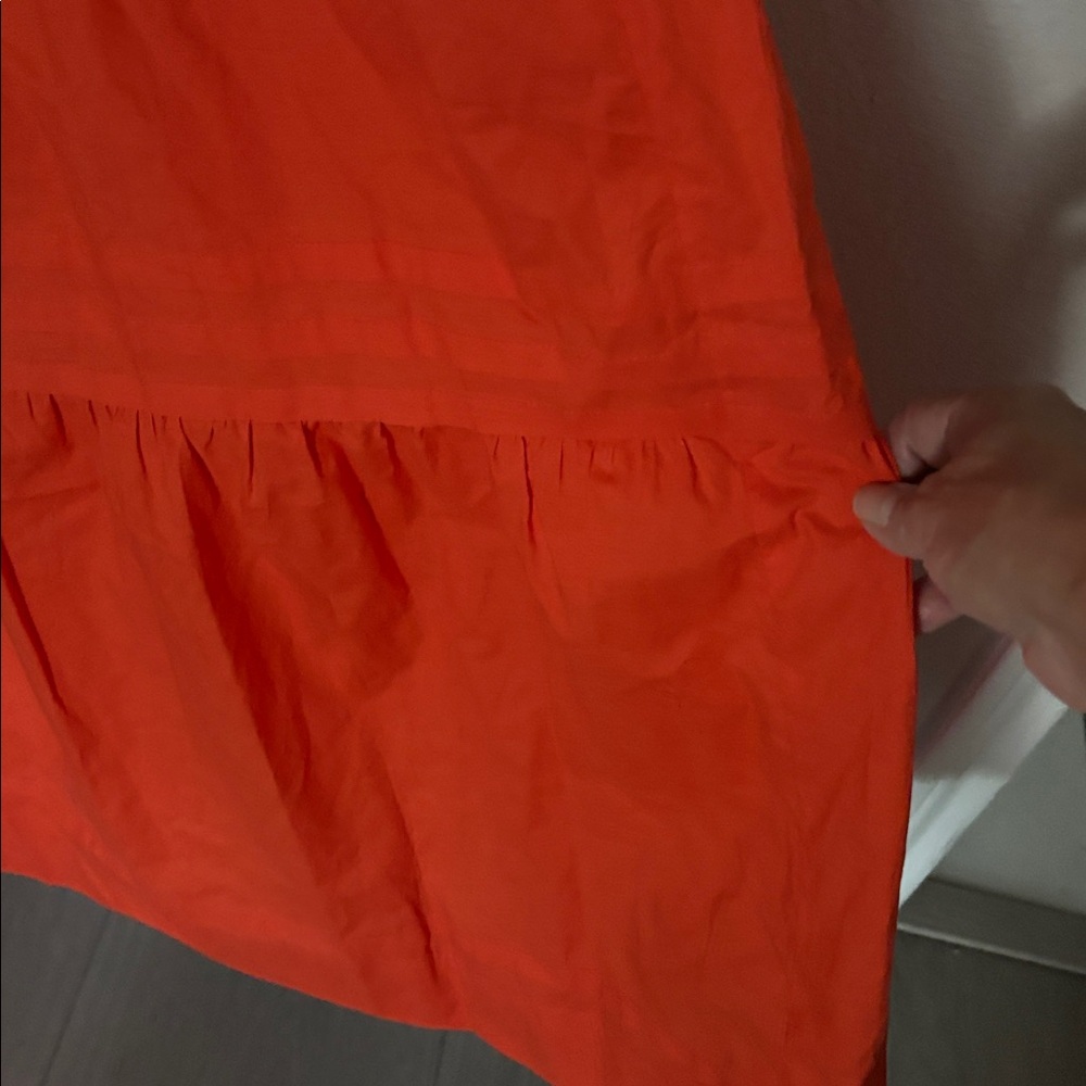 NWT Quince 100% Organic Cotton Poplin Tiered Maxi Dress Vermillion Red Size XL - Picture 9 of 15